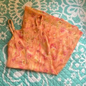 beautifulllllll orange butterfly sleeveless dress 🍊